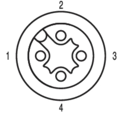 Kabeldose , abgewinkelt , M12 10M 3LED 4Ader SAIL-M12BW-4-3