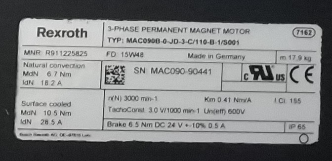 SERVOMOTOR MAC090B-0-JD-3-C/110-B-1/S001